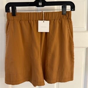 Lavender Brown Veda High Waist Shorts, Desert Sands, Sample Size
